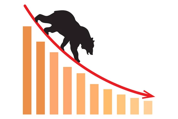 Ilustracja biznesowa rynku niedźwiedzi — Zdjęcie stockowe