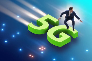 5G teknoloji telekomünikasyon konsepti - izometrik projeksiyon