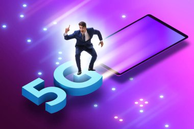5G teknoloji telekomünikasyon konsepti - izometrik projeksiyon