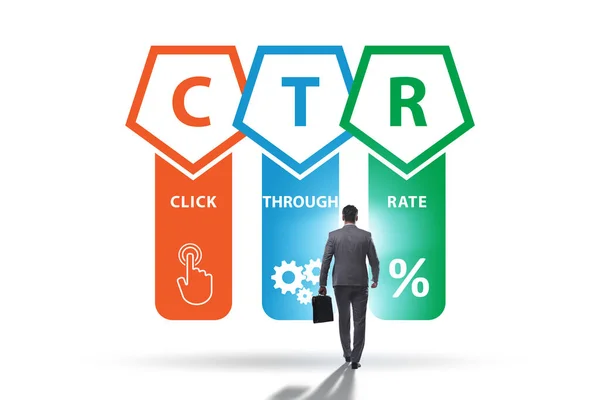 CTR haga clic en el concepto de tasa con gente de negocios — Foto de Stock