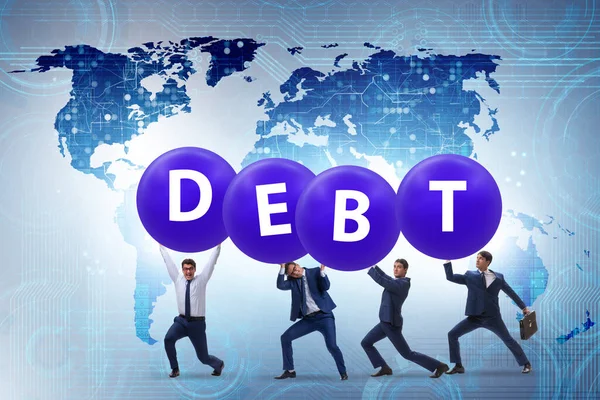 Empresarios en el concepto de carga y deuda — Foto de Stock