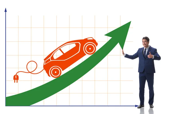 Crescita del concetto di utilizzo di auto elettriche — Foto Stock