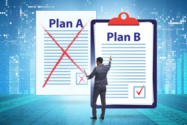 Концепція вибору між планом А або планом Б — стокове фото