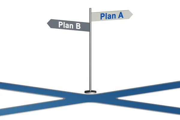 Концепция выбора между планом А или планом Б — стоковое фото