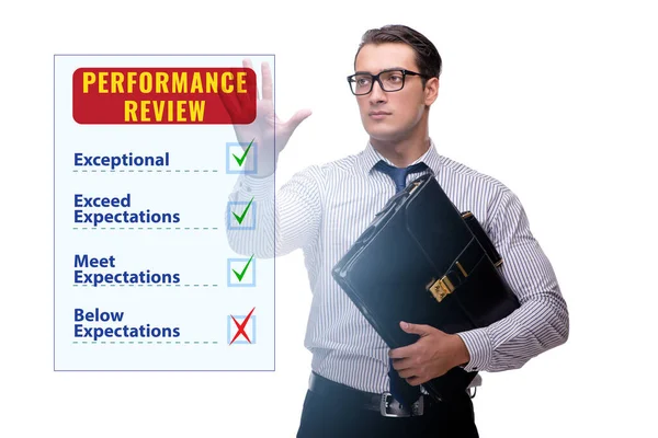 Jaarlijks performance review concept met zakenman — Stockfoto