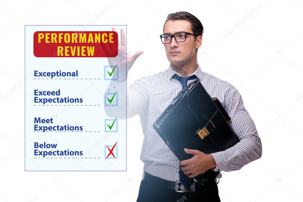 Annual performance review concept with businessman