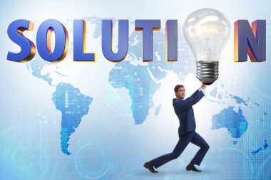 İş adamı ve ampulle soluton kavramı