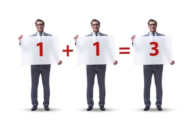 Sinerji sektörü konseptinde iş adamı