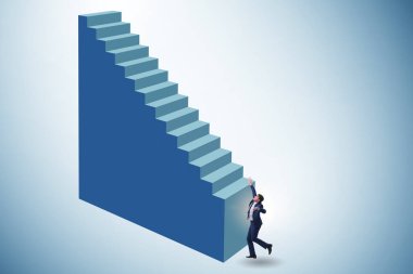 İş adamının kariyer merdiveni konsepti
