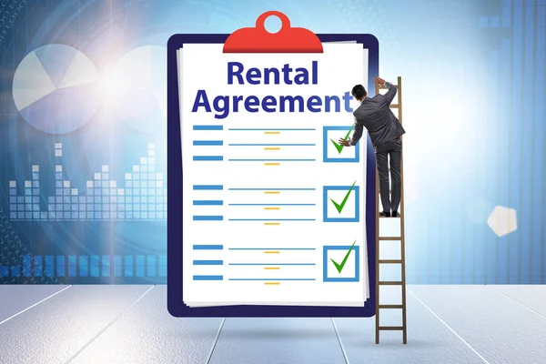 Rental agreement concept with businessman — Stock Photo, Image