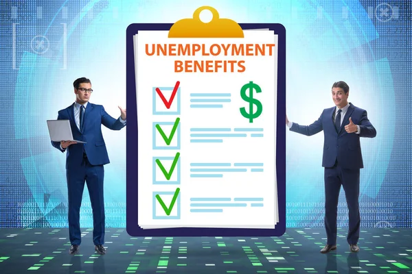 Concepto con solicitud de subsidio de desempleo — Foto de Stock