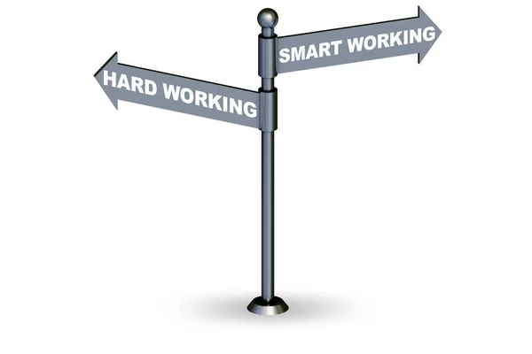 Crossroads of working smart or hard — Stock Photo, Image