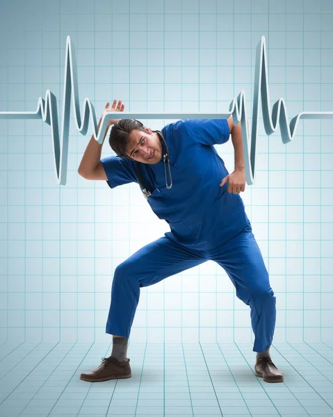 Férfi orvos kardiológia telemedicina koncepció — Stock Fotó