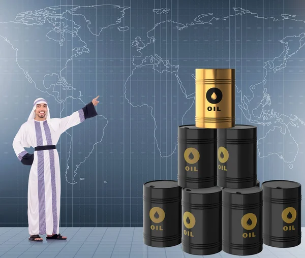 石油价格商业概念中的阿拉伯商人 — 图库照片