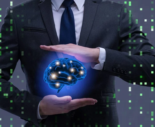 Empresario en concepto de inteligencia artificial — Foto de Stock