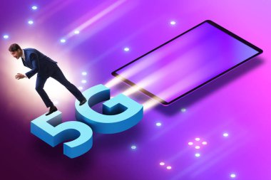 5G teknoloji telekomünikasyon konsepti - izometrik projeksiyon