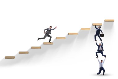 İş adamlarının birbirine yardım ettiği takım çalışması konsepti