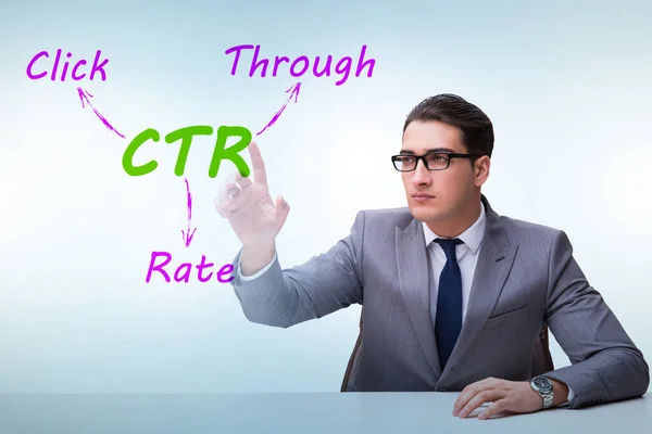 CTR клік за допомогою концепції ставки з діловими людьми — стокове фото