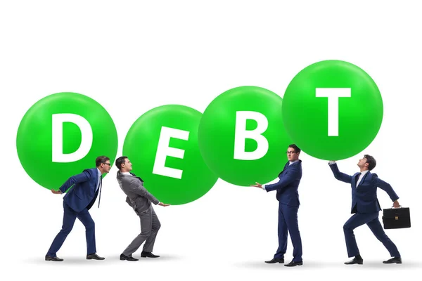 Imprenditori nel concetto di carico e debito — Foto Stock
