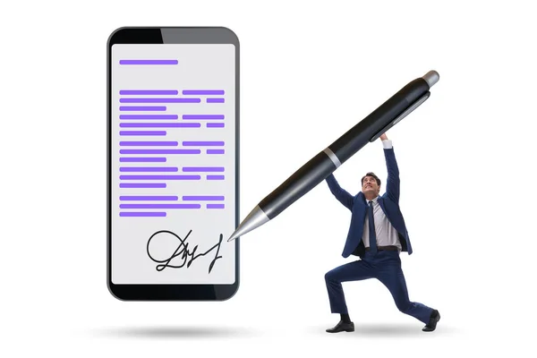Концепція електронного підпису в бізнесі — стокове фото