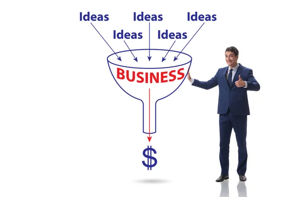 Biznesmen w koncepcji generowania pomysłów — Zdjęcie stockowe