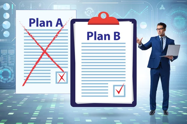 Begrip keuze tussen plan A of plan B — Stockfoto