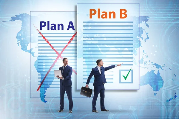 Begrip keuze tussen plan A of plan B — Stockfoto