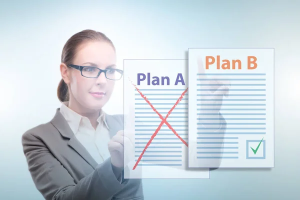 Concept du choix entre le plan A ou le plan B — Photo