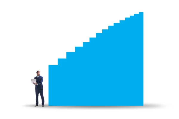 Carrière ladder concept met de zakenman — Stockfoto