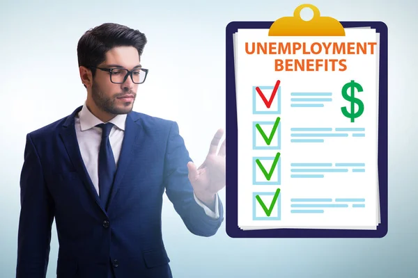 Concept with unemployment benefit form application — Stock Photo, Image