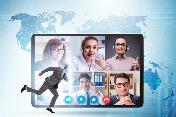 Videoconferencing concept with people in online call — Stock Photo, Image