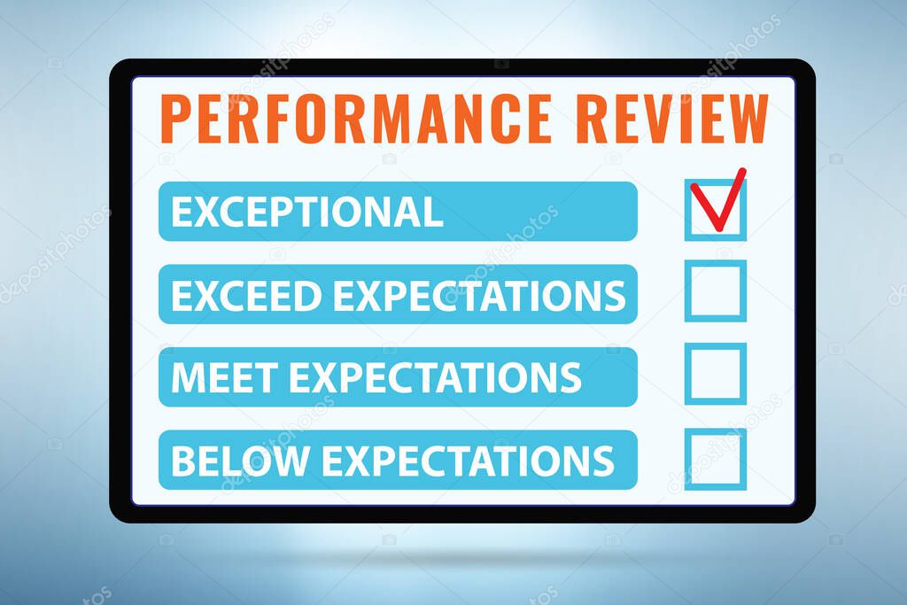 Employee annual performance review concept