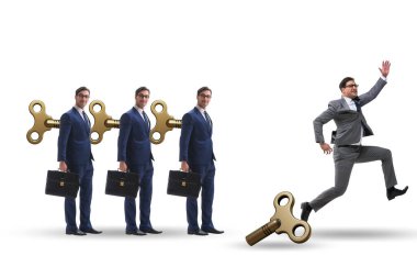 İş adamının ofis rutininden kaçması fikri