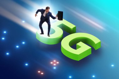 5G teknoloji telekomünikasyon konsepti - izometrik projeksiyon