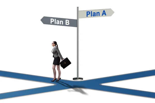 Begrip keuze tussen plan A of plan B — Stockfoto