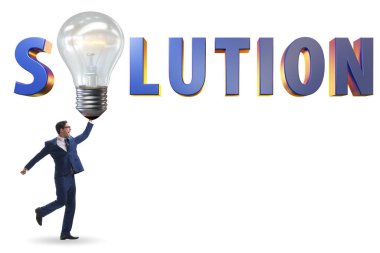 İş adamı ve ampulle soluton kavramı