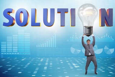 İş adamı ve ampulle soluton kavramı