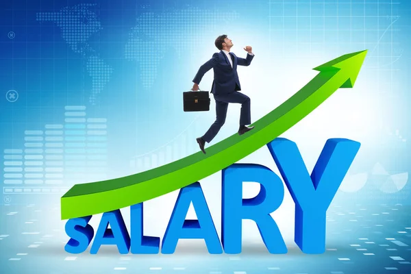 Salary increase concept with businessman — Stock Photo, Image