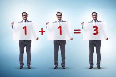 Sinerji sektörü konseptinde iş adamı