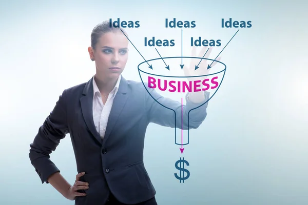 Affärskvinna i idéer generation koncept — Stockfoto