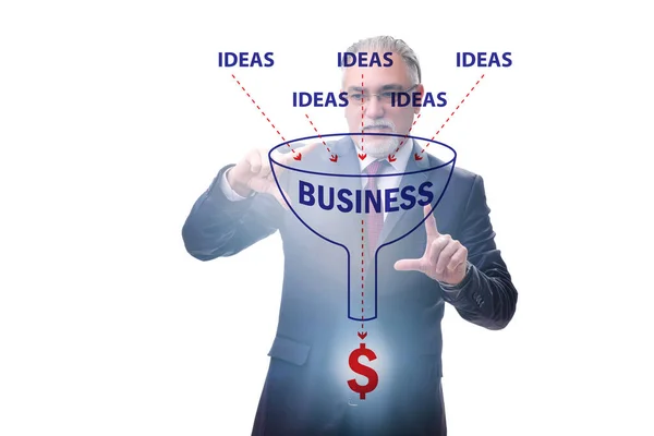 Empresario en concepto de generación de ideas — Foto de Stock