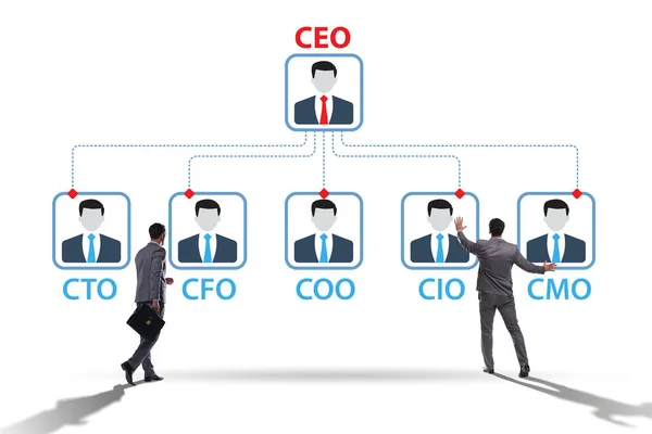 Illustrazione dell'organigramma con vari dirigenti — Foto Stock