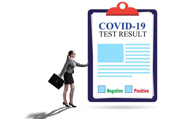 Coronavirus covid-19测试概念中的妇女 — 图库照片