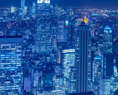 Günbatımında New York Manhattan manzarası