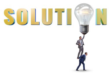 İş adamı ve ampulle soluton kavramı