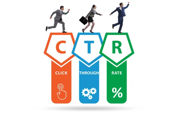 CTR klikněte na koncept sazby s podnikateli — Stock fotografie