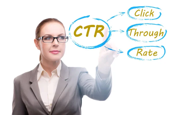CTR clique através do conceito de taxa com pessoas de negócios — Fotografia de Stock