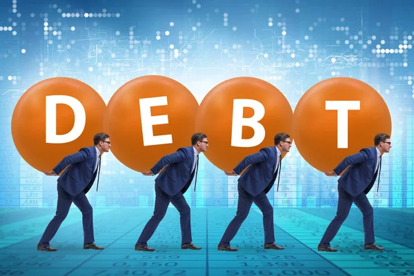Businessmen in the load and debt concept — Stock Photo, Image