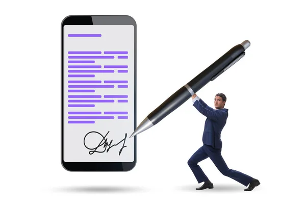Elektronikus aláírás koncepciója az üzletágban — Stock Fotó