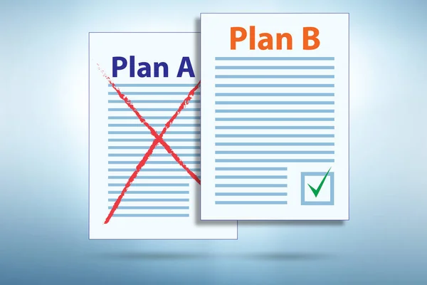 Begrip keuze tussen plan A of plan B — Stockfoto
